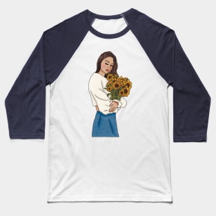 Sunflower girl (6) Baseball T-Shirt